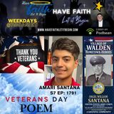 Veterans Day Poem By Amari Santana