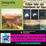 Recordando el eclipse solar de 1991 en los libros de texto