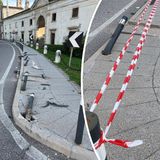 Abbatte con l’auto i paletti pedonali e scappa. Lo “strike” gli costa 5 mila euro e altre multe