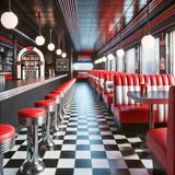 Why do American diners often sport those classic checkered floors?