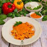 La pasta cremosa light con peperoni senza panna