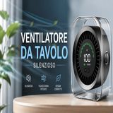 Ventilatore da Tavolo Silenzioso a 22€- 17 Ore di Autonomia e Zero Fili