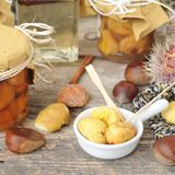 Castagne con sciroppo di grappa con limone e cannella