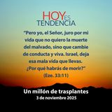 Un millón de trasplantes ~ Devocional de Jóvenes ~ 3 de noviembre 2025