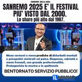 Sanremo 2025 'Il festival dei record senza scimmiottamenti'