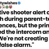 An active-shooter alert hit during conferences_ but the principal dismissed it as a false alarm