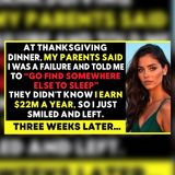 My Parents Called Me a Dropout at Thanksgiving—Then I Smiled | Familial Stories