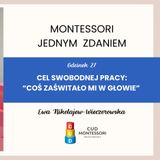 Montessori jednym zdaniem - Cel swobodnej pracy: “Coś zaświtało mi w głowie”  - Odcinek 27