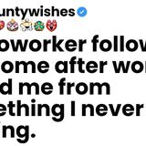 My coworker following me home after work saved me from something I never saw coming