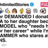 My sister DEMANDED I donate my CORNEA to her daughter because she_s a MODEL