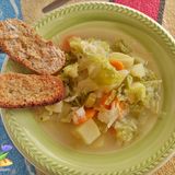 Zuppa con verza e porri