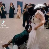 Black Man Walked On Dog Leach By White Bride At His Wedding Reception