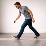 Movement breaks before the step lands