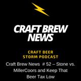 Craft Brew News  # 52 – Stone vs. MillerCoors and Keep That Beer Tax Low