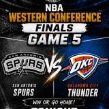 NBA Playoffs game 5 Spurs vs Thunder: Preview and Prediction
