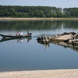 The Wests largest water reservoir is so low, sunken boats can be seen