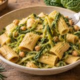 Pasta cremosa con ceci e verza: un primo piatto facile senza panna