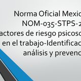 NOM-035-STPS-2018 - Disposición 5.1
