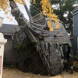 Marblehead Halloween Display Includes Replica Ghost Ship