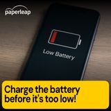 Charge the battery before it's too low!