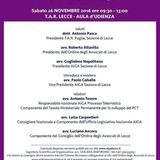 SPECIALE PAT – Convegno AIGA – Lecce del 26 novembre 2016 PRIMA PARTE