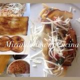 Involtini di melanzane con spaghetti al pesto alla Trapanese