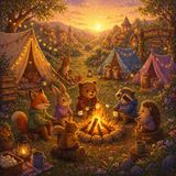 An Animal Town Summer Camp-Out 🏕️ Kid's Story for Bedtime