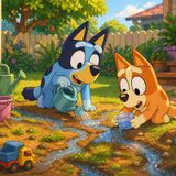 💙 Cuento de Bluey: El Agua que se Escapa 💧 ¡Misión Río! 🐾