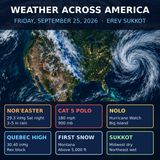 Weather Across America — Nor'easter, Cat 5 Polo, Nolo Threatens Hawaii | Sept 25, 2026