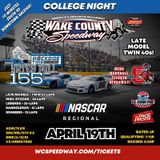 NASCAR Regional Yates Mill 155 College Night presented by Rockside Tire from Wake County Speedway! #WeAreCRN #CRNMotorsports NASCARonCRN