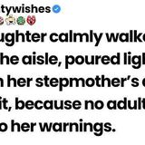 My daughter set her stepmother_s dress on fire while she was wearing it and I couldn_t be more proud