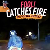 Biker Fool Tased Catches Fire Running From Police