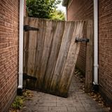 Gate closes before the hinge