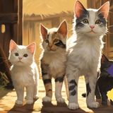 Mrs Tabby Gray and her three little kittens | Short Kids Stories About Cats