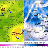 Previsioni 19-21 novembre, prima il vento poi prevista neve a bassa quota