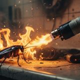 Mulher incendeia prédio ao tentar matar barata com lança-chamas na Coreia do Sul