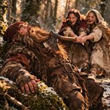 Axe jams in beard