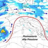 Previsioni 28-30 ottobre: promontorio di alta pressione e temperature in aumento sui rilievi