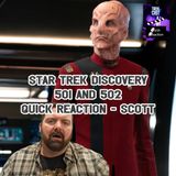 Scott's Star Trek Discovery 501 and 502 QUICK REACTION, 2-episode season premiere! Action Saru!