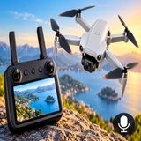 Drone con schermo sul telecomando il telefono resta in tasca