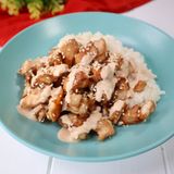 Pollo cremoso con salsa di soia in friggitrice ad aria