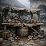 Pottery stall cracks in market