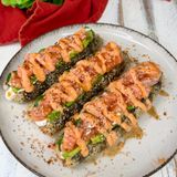 Hot dog sushi in friggitrice ad aria
