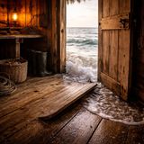 Floorboard lifts at the sill