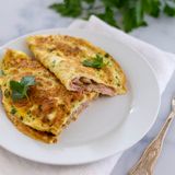 Omelette leggere con funghi e prosciutto cotto