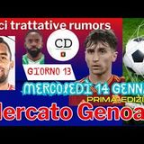 MERCATO GENOA: Giorno 13 - Le ultime su BALDANZI CASSERES BAKAMBU.  Il nodo PORTIERE: ciao BENTO?
