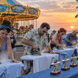 Boardwalk Shirt Pressers Wage War on Wrinkles at Sunset