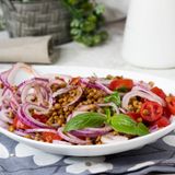 INSALATA DI LENTICCHIE CON POMODORINI E CIPOLLA