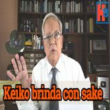 Keiko brinda con sake