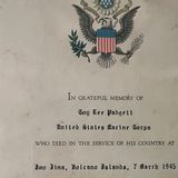 Pvt. Coy Lee Padgett, USMC 5th Division KIA Iwo Jima March 7, 1945